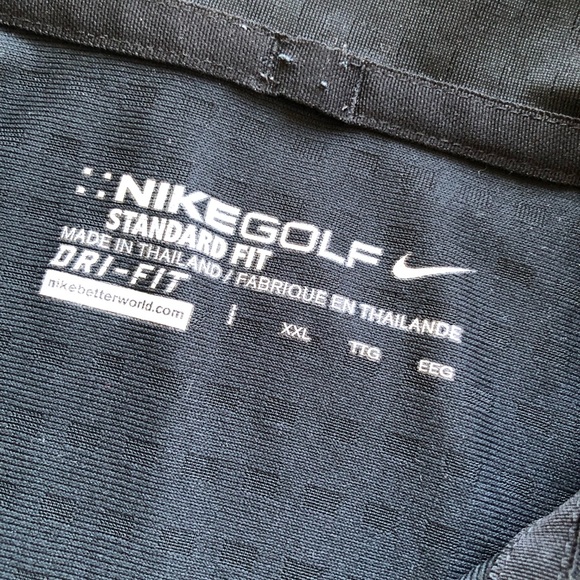 Nike Golf Standard-Fit Dri-Fit Black Polo Shirt Men’s Size XXL Short Sleeves Top - Picture 4 of 14